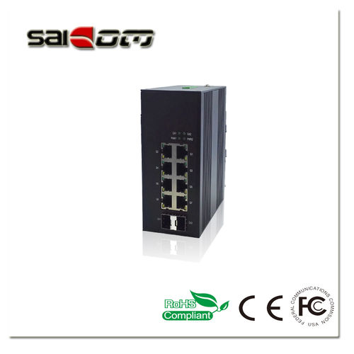 Saicom 1000M Smart 2Gx+8Ge Industrial Switch For Security Alarm Solution Dimension(L*W*H): 9*3.5*11Cm  Centimeter (Cm)