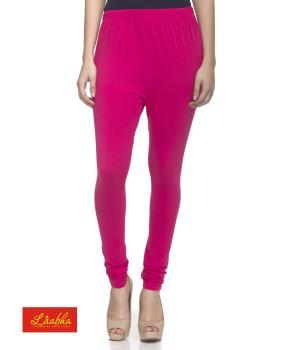 Women's Fusia Pink Cotton Strechable Churidaar Legging