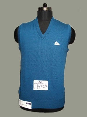 Blue Sleeveless Mens Pullover