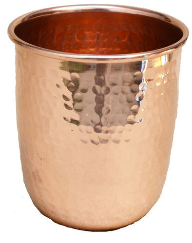 Brown Copper Hammered Round Glass