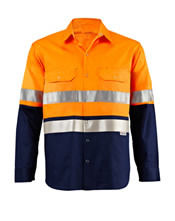 Ls Two Tone Hi Vis Shirt With Press Stud And 9920 Tape