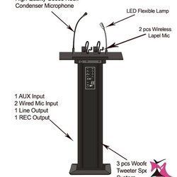 Lectern With Vhf Wireless Mic