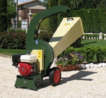 Bio Shredder - 1485x875x1360 mm, 3 HP, 2200 Volt | Easy to Handle with Large Wheels, 116 cm Discharge Height, Suitable for Garden Waste and Pruned Branches