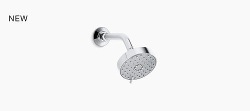 Geometric Multi Mode Showerhead with Shower Arm in Polished Chrome