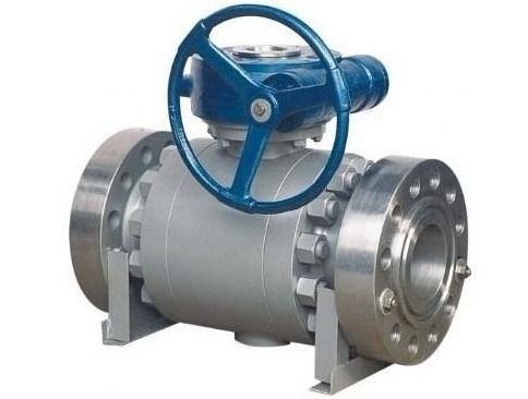 Brown Three Piece Flanged Trunnion Mounted Ball Valve