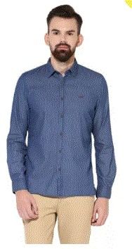 Blue Printed Casual Shirt