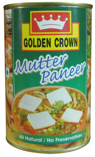 Golden Crown Mutter Paneer - Soft Cubes of Cottage Cheese Cooked with Green Peas in Tomato Butter Gravy, Authentic Indian Home-Made Taste