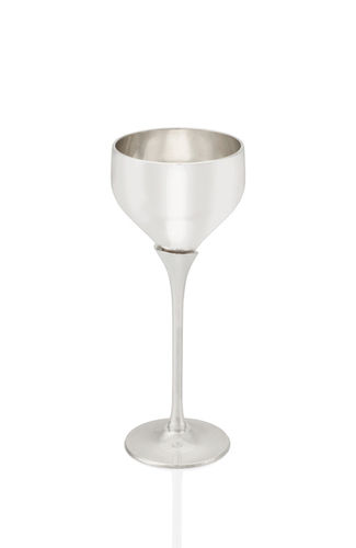 Silver Plated Wine Glass - Slim Design , Unique Embossed Patterns with High Clarity and Elegant Brilliance