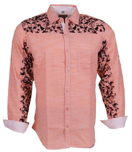 Full Sleeves Flock Printed Shirt