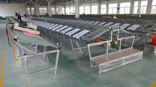 Blue T-Shirts Textile Screen Printing Table
