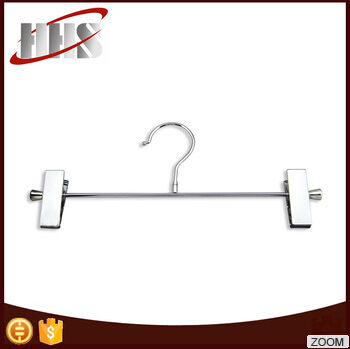 Chrome Plated Metal Hanger With Adjustable Clips