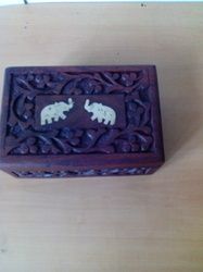 Double Elephant Wooden Tea Box