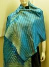 Resham Silk Stole Dark Turquoise Blue