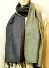 Reversible Soft Wool Charcoal Black Stole