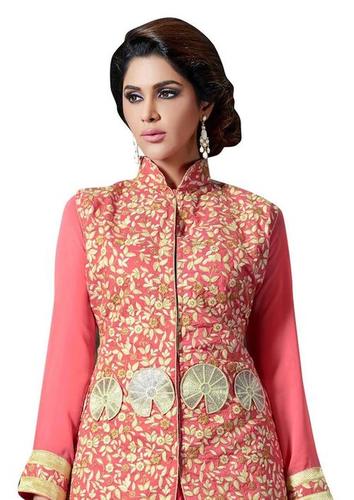 Peach Colored Georgette Suit