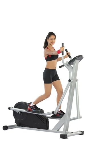 Elliptical Cross Trainer - Commercial Grade, Self-Powered, Matte Black & Silver Finish | Extra Wide PVC Moulded Pedals, Advanced Digital Console, 8 Level Resistance Programs, High Density Rubber Grip, Heart Rate Monitor