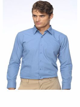 ब्लू सॉलिड एग्जीक्यूटिव कॉटन शर्ट