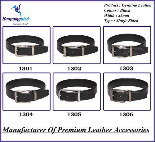 Ceramic Genuine Leather Black Belt (P5)