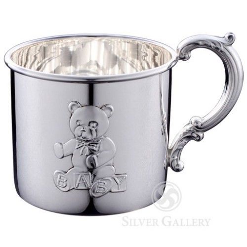 Sterling Silver Teddy Bear Baby Cup