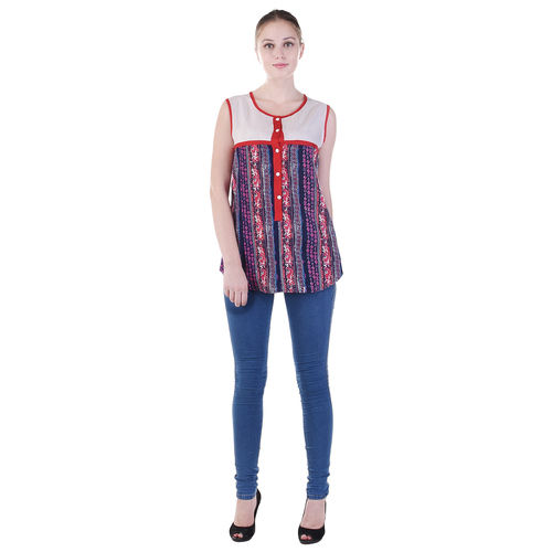 Ladies Designer Embroidered Cotton Top