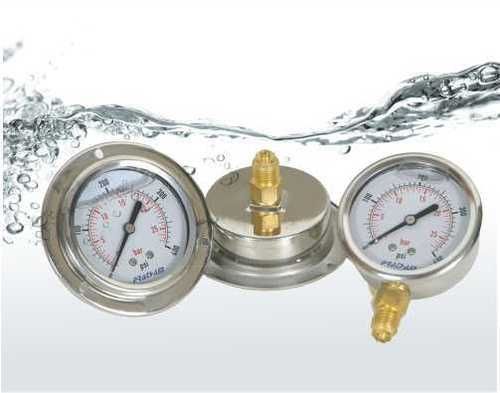 Pressure Gauges - Brass Internals with Stainless Steel 304 Body, Wide Range for Cost and Chemical Compatibility