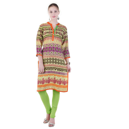 Ladies Multicoloured Cotton Kurti