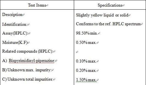 N-(2-Pyrimidinyl)Piperazine (Or Npyp, Used For Buspirone Api) Application: Pharmaceutical Industry