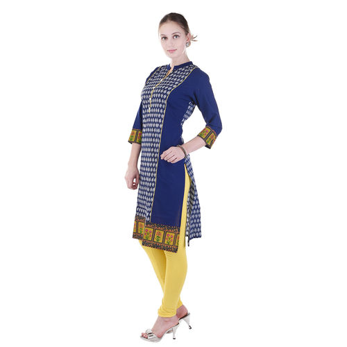 Designer Blue Cotton Kurtis