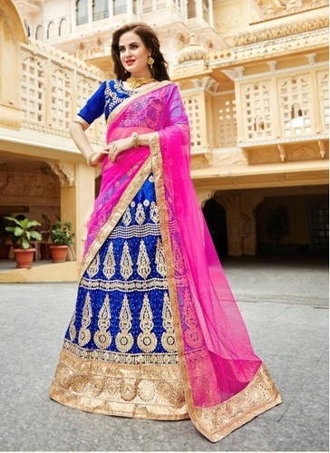 Extraordinary Net Patch Border Work Lehenga Choli