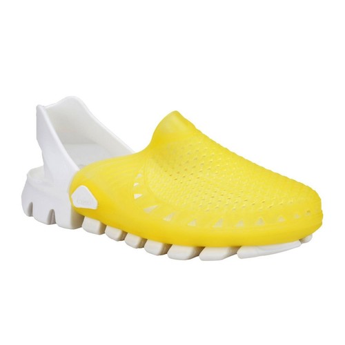 महिलाओं के लिए फैंसी येलो एंड व्हाइट फेदर लाइट स्लिपर