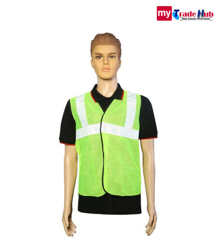 Reflective Safety Jacket - Polyester , 23x24 Inches , Green with Silver Stripes , Soft and Stylish Design