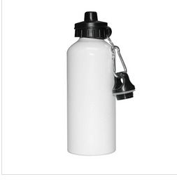 Aluminium Water Bottle with two tops (White) 600ml 