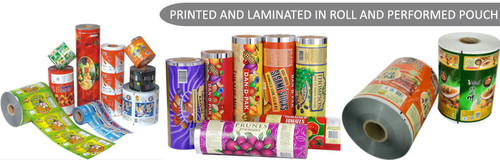 प्रिंटेड और लैमिनेटेड इन रोल एंड परफॉर्मेड पाउच