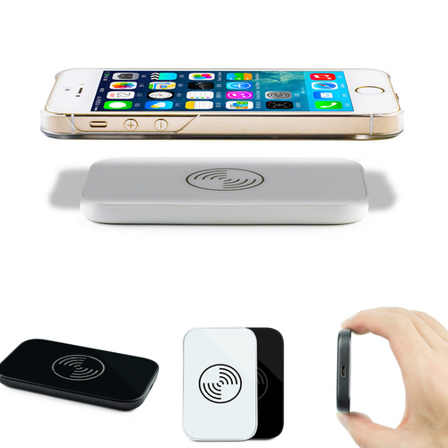 Wireless Mobile Phone Charger For Smartphones - Plastic, 97.8x58.8x8.5mm, Black/White | Qi Standard, Fast Wireless Charging, CE RoHS FCC Certified