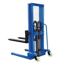 Hydraulic Hand Stacker - Heavy Duty Design, 40"x48" Standard Pallet Compatibility, Dual Pump Mechanism, Adjustable Width Forks, Safety Guard, Easy Maneuverability