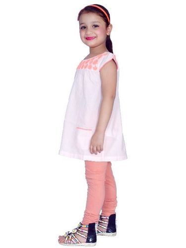 Kids Organic Cotton Pink Embroidered Casual Girls Top