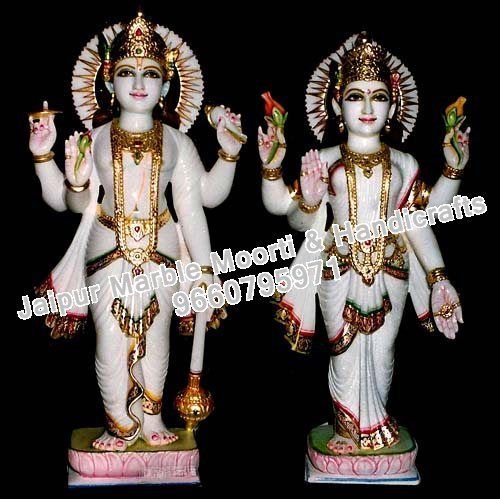 Exclusive Vishnu Laxmi Marble Statue