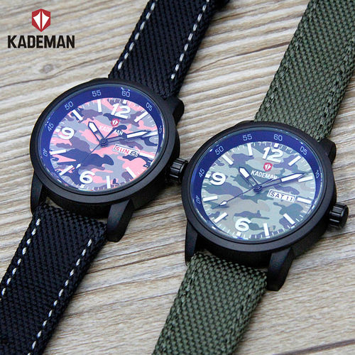 Kademan Brand Nylon Strap Japan Quartz Movement Man Wrist Watch Hardness: Soft