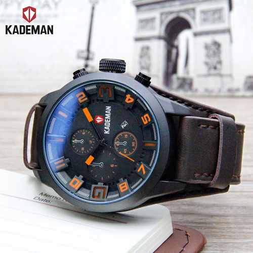 kademan Smart Analog Watch - For Men - Buy kademan Smart Analog Watch - For  Men Brown Chronograph Business Casual Leather Analog Online at Best Prices  in India | Flipkart.com