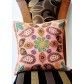 Light Mud Brown Applique Kutchi Embroidered Handloom Cushion Cover