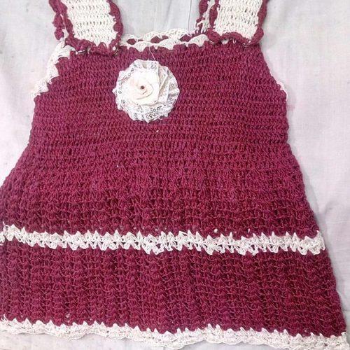 Stainless Steel Handmade Kids Crochet Frock