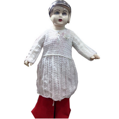 White Kids Crochet Frock