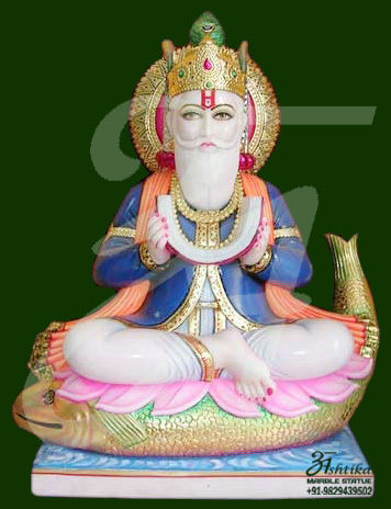 Marble Jhulelal Statue