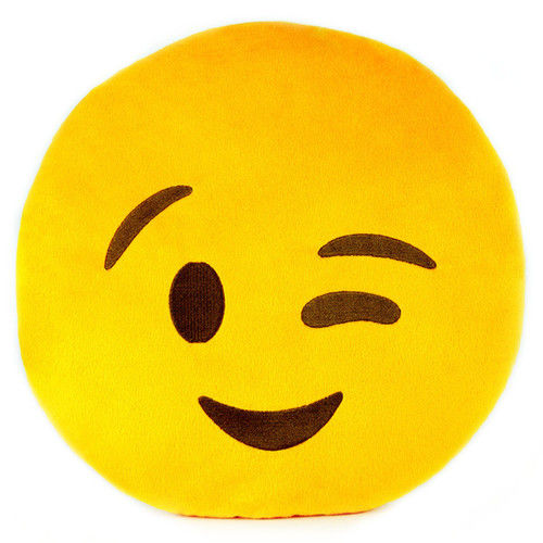 Wink Emoji Cushion Pillow