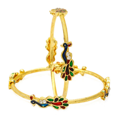 Jewels Galaxy Mayur Designer Gold Plated Bangles