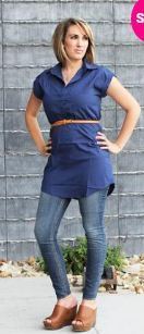 Ladies Button Up Belted Tunic