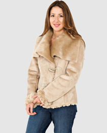 Double Breasted Women's Jacket with Buckle Closure