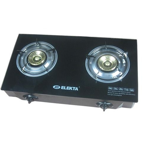 Double Burner Glass Gas Cooker with Full Safety