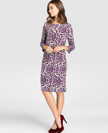 Women's Dress Antea with Floral Pattern and Draped