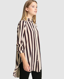 Women's Long Striped Print Shirt